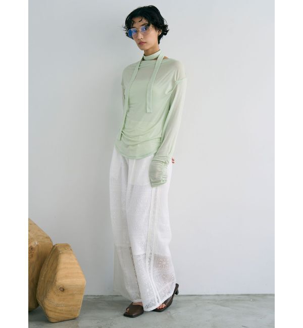 LAGUNAMOON「ドレープボウタイカットトップス」|Tシャツ・カットソー|