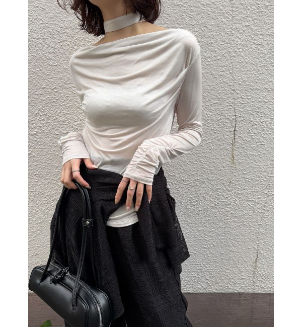 LAGUNAMOON「ドレープボウタイカットトップス」|Tシャツ・カットソー|