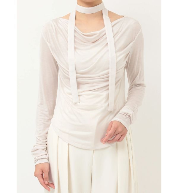 LAGUNAMOON「ドレープボウタイカットトップス」|Tシャツ・カットソー|