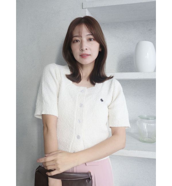 LAGUNAMOON「【POLO BCSコラボ】ブークレヤーンハーフスリーブコンパクトニットカーディガン」|ニット・セーター|