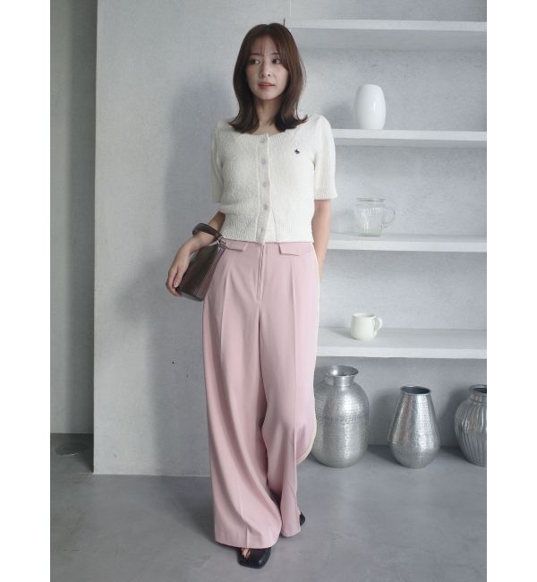 LAGUNAMOON「【POLO BCSコラボ】ブークレヤーンハーフスリーブコンパクトニットカーディガン」|ニット・セーター|