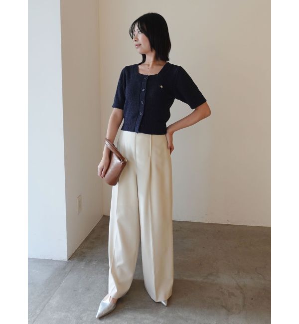 LAGUNAMOON「【POLO BCSコラボ】ブークレヤーンハーフスリーブコンパクトニットカーディガン」|ニット・セーター|