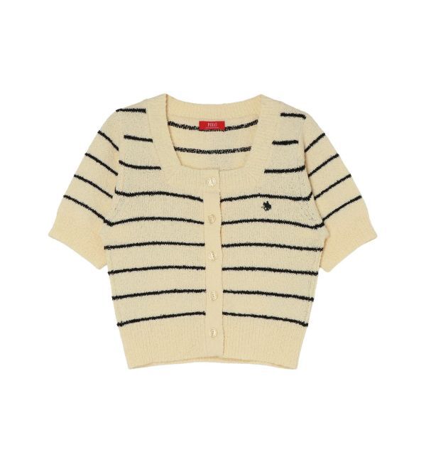 LAGUNAMOON「【POLO BCSコラボ】ブークレヤーンハーフスリーブコンパクトニットカーディガン」|ニット・セーター|