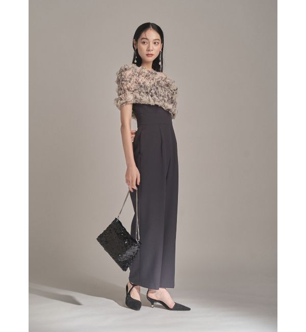 LAGUNAMOON「LADYチュールオフショルパンツドレス」|ドレス|