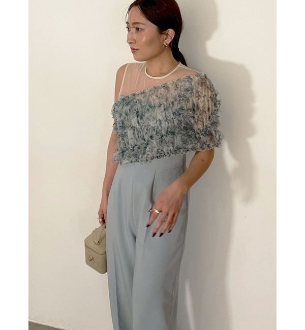 LAGUNAMOON「LADYチュールオフショルパンツドレス」|ドレス|