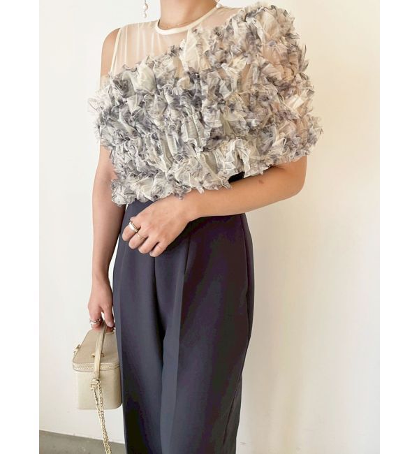 LAGUNAMOON「LADYチュールオフショルパンツドレス」|ドレス|