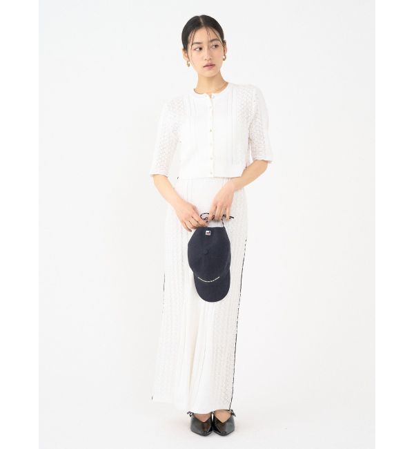 LAGUNAMOON「バイカラーサイドラインレースニットセットアップ」|ワンピース|