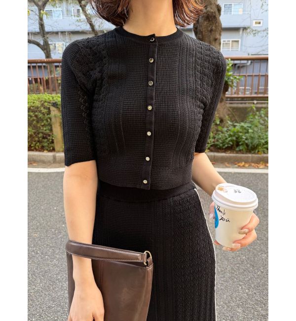 LAGUNAMOON「バイカラーサイドラインレースニットセットアップ」|ワンピース|