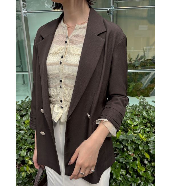 LAGUNAMOON「バイカラーボタンジャケット」|テーラードジャケット|