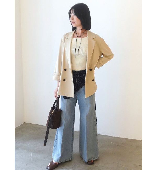 LAGUNAMOON「バイカラーボタンジャケット」|テーラードジャケット|