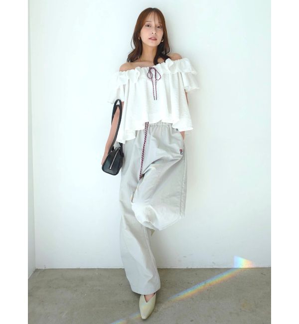 LAGUNAMOON「【FILA別注】フリルオフショルブラウス」|シャツ・ブラウス|