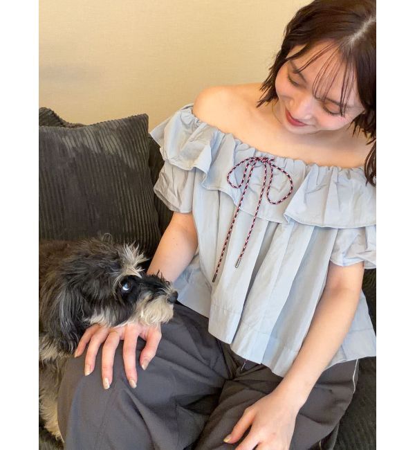 LAGUNAMOON「【FILA別注】フリルオフショルブラウス」|シャツ・ブラウス|