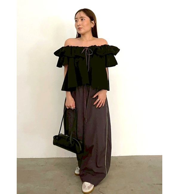 LAGUNAMOON「【FILA別注】フリルオフショルブラウス」|シャツ・ブラウス|