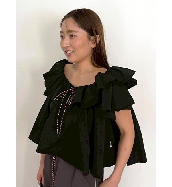 LAGUNAMOON「【FILA別注】フリルオフショルブラウス」|シャツ・ブラウス|