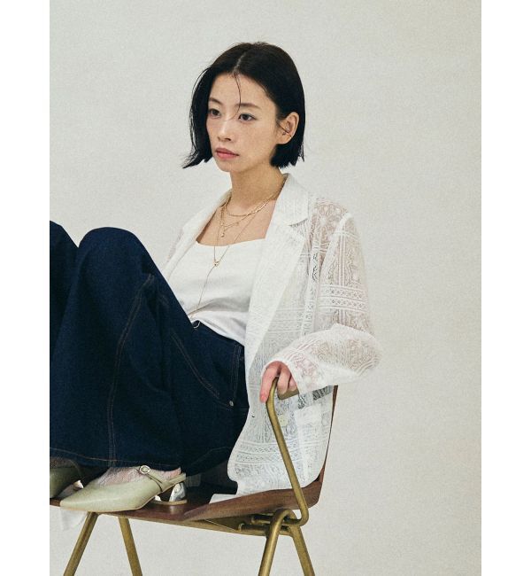 LAGUNAMOON「センタープレスワイドフレアデニムパンツ」|デニム|