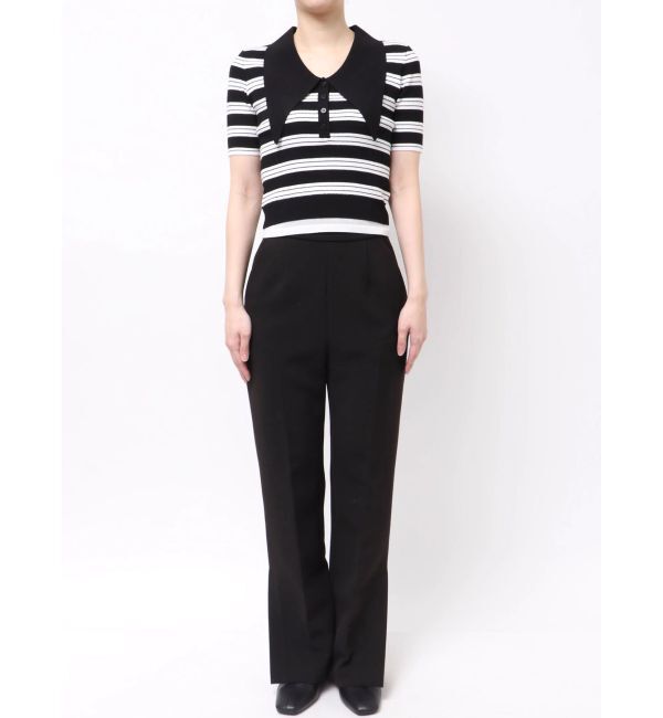 LAGUNAMOON「ヘムレイヤードビッグカラーポロニットプルオーバー」|ニット・セーター|