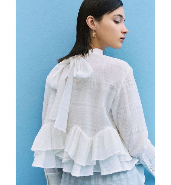 LAGUNAMOON「ボウタイボリュームヘムブラウス」|シャツ・ブラウス|