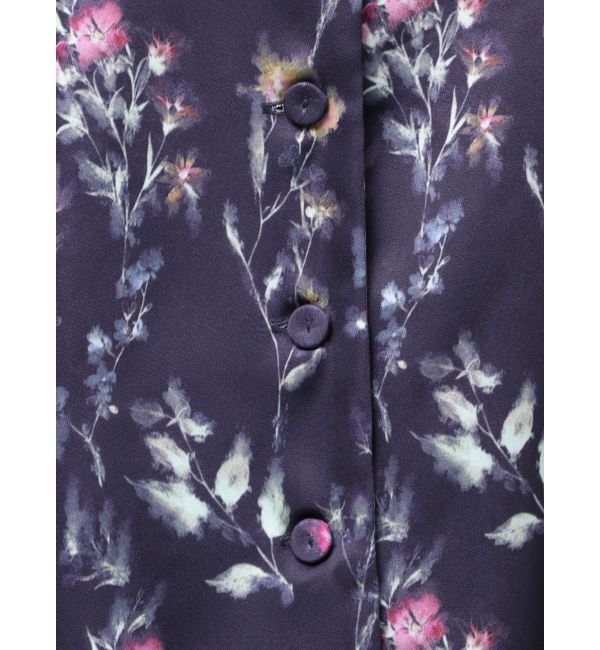 LAGUNAMOON「フロントボタンデザインフロ-ラルプリントサテンキャミワンピース」|ワンピース|