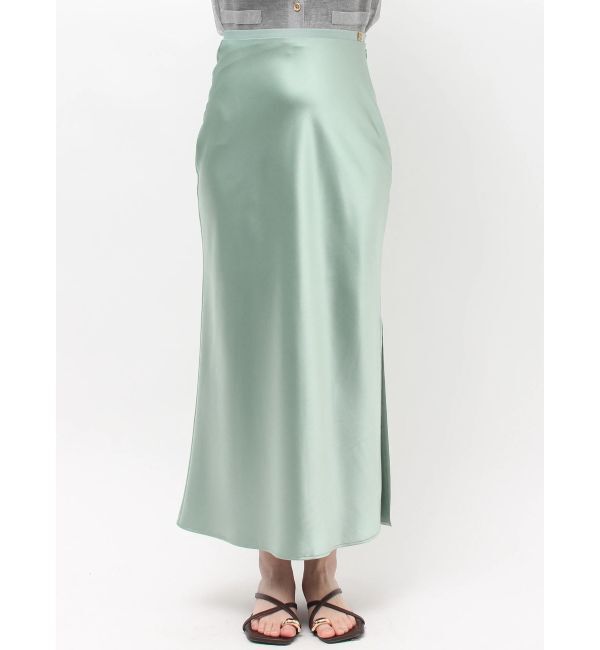 LAGUNAMOON「【接触冷感】スリットサテンナロースカート」|スカート|