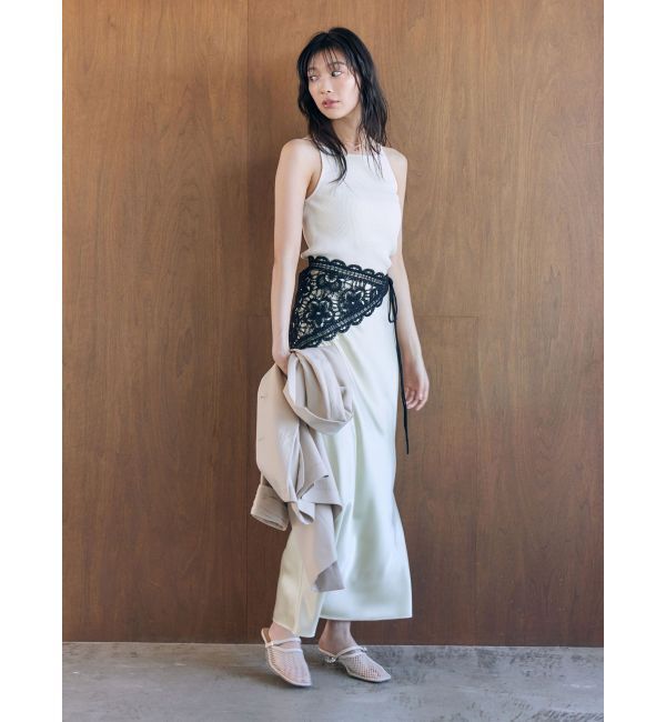 LAGUNAMOON「【接触冷感】スリットサテンナロースカート」|スカート|