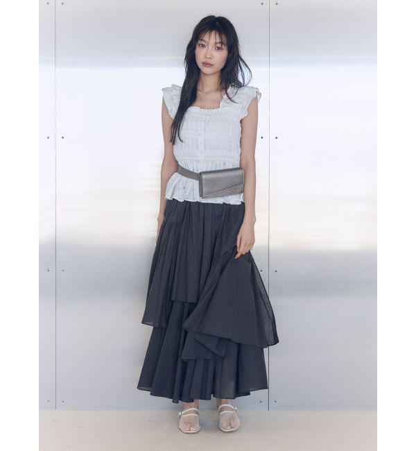 LAGUNAMOON「アシメティアードコットンスカート」|スカート|