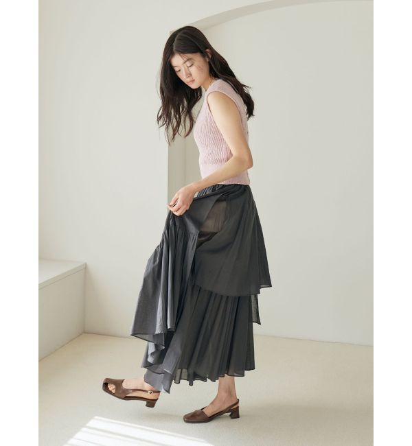LAGUNAMOON「アシメティアードコットンスカート」|スカート|