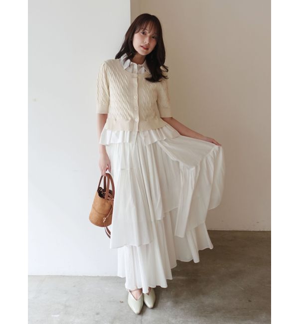 LAGUNAMOON「アシメティアードコットンスカート」|スカート|