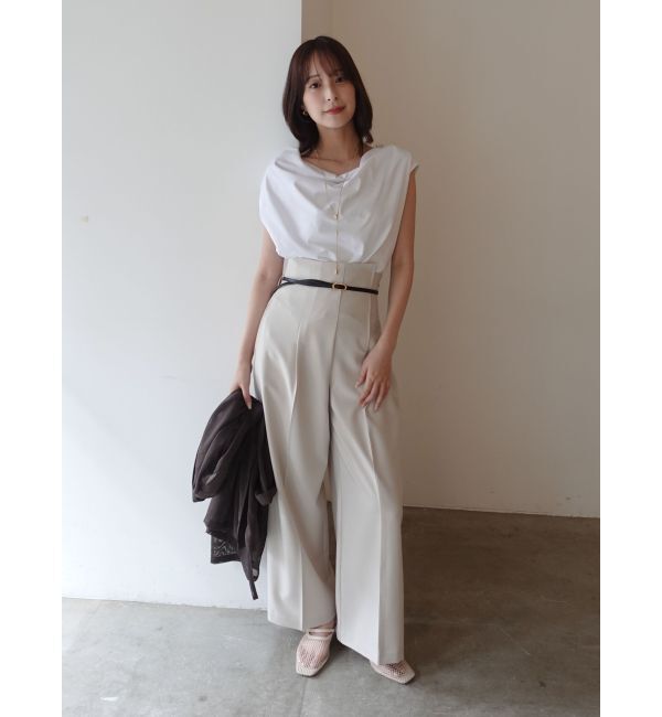 LAGUNAMOON「【接触冷感】オフショルドレープカットトップス」|Tシャツ・カットソー|