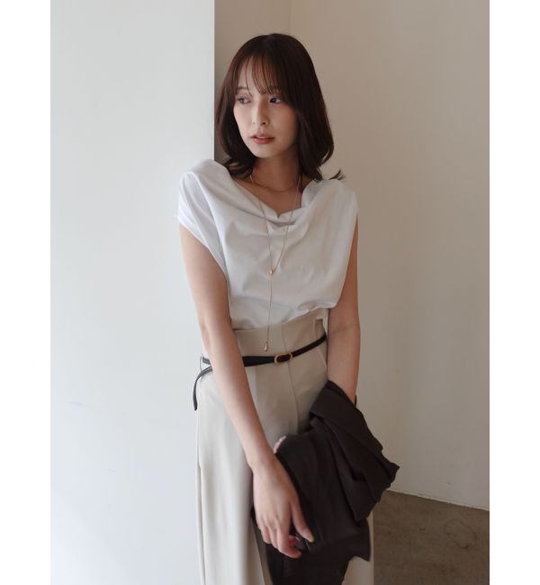 LAGUNAMOON「【接触冷感】オフショルドレープカットトップス」|Tシャツ・カットソー|