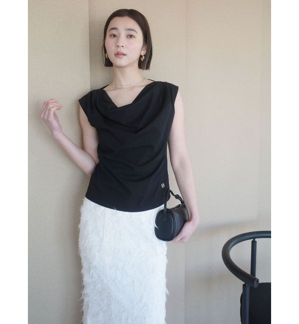 LAGUNAMOON「【接触冷感】オフショルドレープカットトップス」|Tシャツ・カットソー|