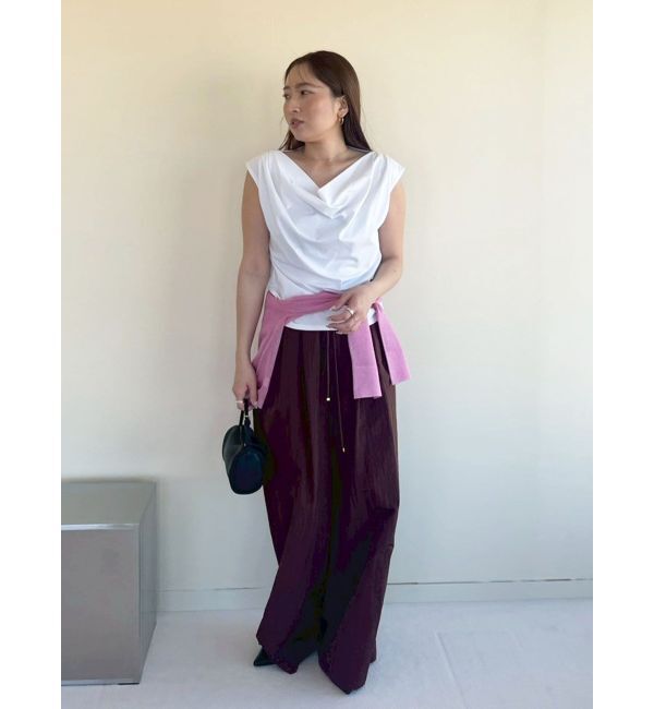 LAGUNAMOON「【接触冷感】オフショルドレープカットトップス」|Tシャツ・カットソー|