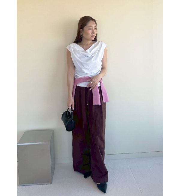 LAGUNAMOON「【接触冷感】オフショルドレープカットトップス」|Tシャツ・カットソー|