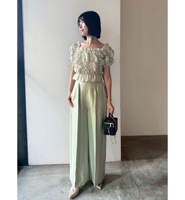 LAGUNAMOON「LADYシャーリングブラウスパンツドレス」|ドレス|