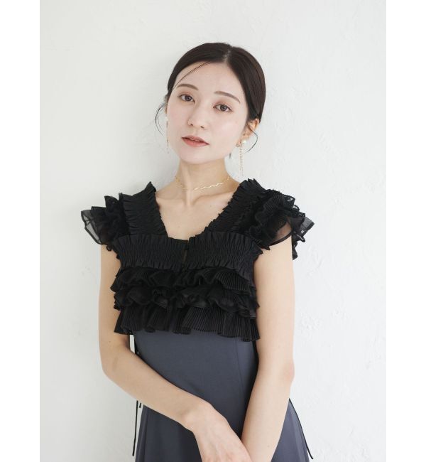 LAGUNAMOON「LADYミックステクスチャーボレロキャミワンピース」|ワンピース|