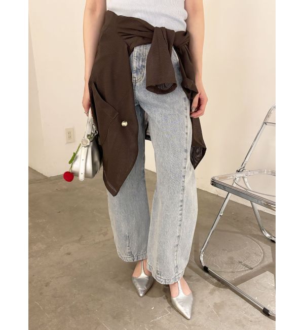 LAGUNAMOON「セミワイドカーブデニムパンツ」|デニム|