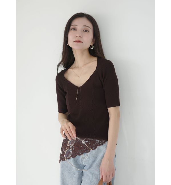 LAGUNAMOON「【UVカット】ラリエットニットプルオーバー」|ニット・セーター|