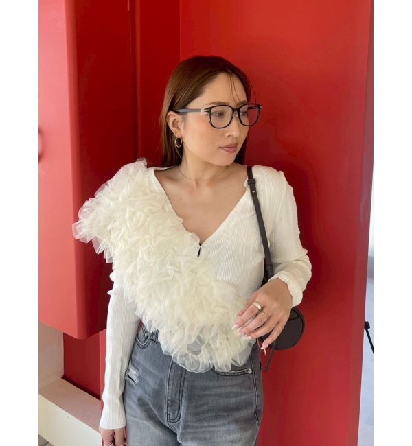 LAGUNAMOON「コットンアイレットニットカーディガン」|カーディガン|