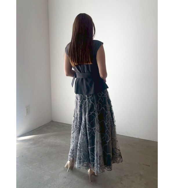 LAGUNAMOON「LADYベストセットフラワーチュールフレアスカート」|ワンピース|