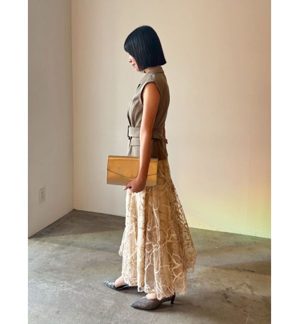 LAGUNAMOON「LADYベストセットフラワーチュールフレアスカート」|ワンピース|