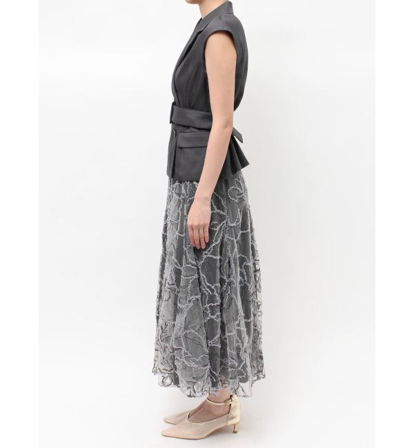 LAGUNAMOON「LADYベストセットフラワーチュールフレアスカート」|ワンピース|