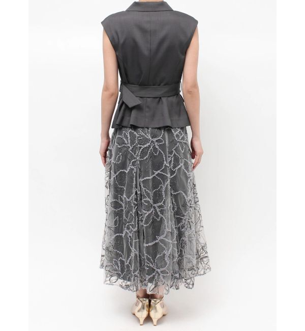 LAGUNAMOON「LADYベストセットフラワーチュールフレアスカート」|ワンピース|