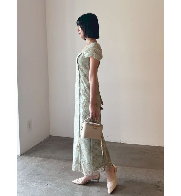 LAGUNAMOON「LADYラメフェザーエンブロイダリードレス」|ワンピース|