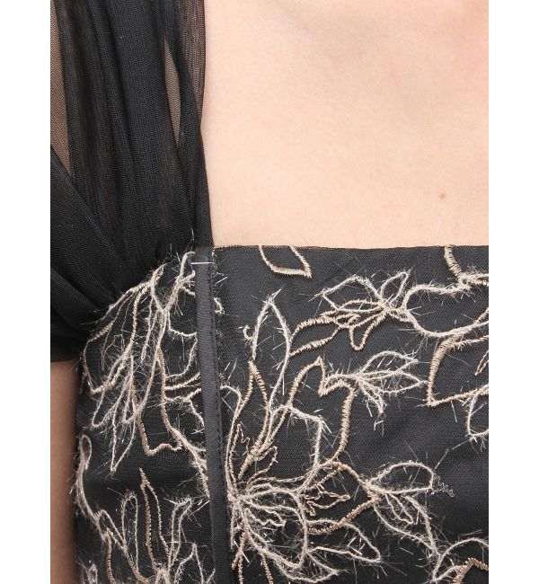 LAGUNAMOON「LADYラメフェザーエンブロイダリードレス」|ワンピース|