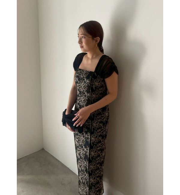 LAGUNAMOON「LADYラメフェザーエンブロイダリードレス」|ワンピース|