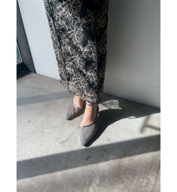 LAGUNAMOON「LADYラメフェザーエンブロイダリードレス」|ワンピース|