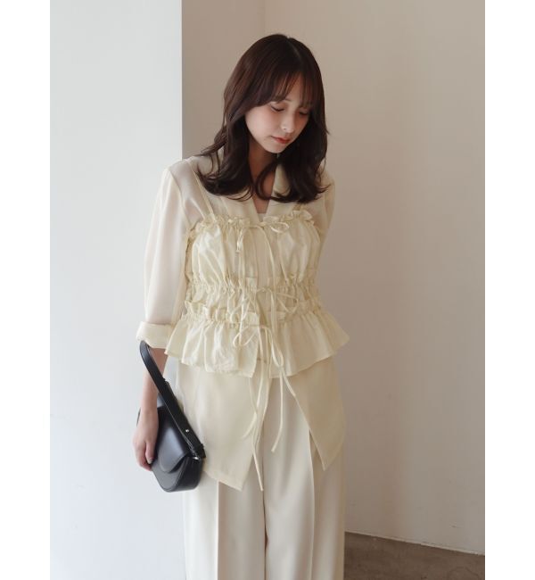 LAGUNAMOON「ギャザーペプラムキャミソール」|キャミソール|