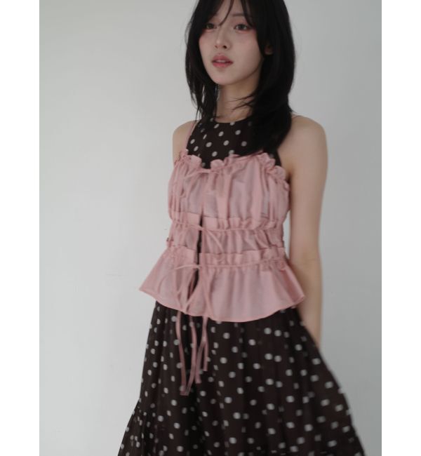 LAGUNAMOON「ギャザーペプラムキャミソール」|キャミソール|