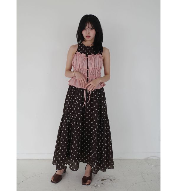 LAGUNAMOON「ギャザーペプラムキャミソール」|キャミソール|