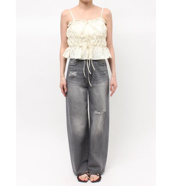 LAGUNAMOON「ギャザーペプラムキャミソール」|キャミソール|