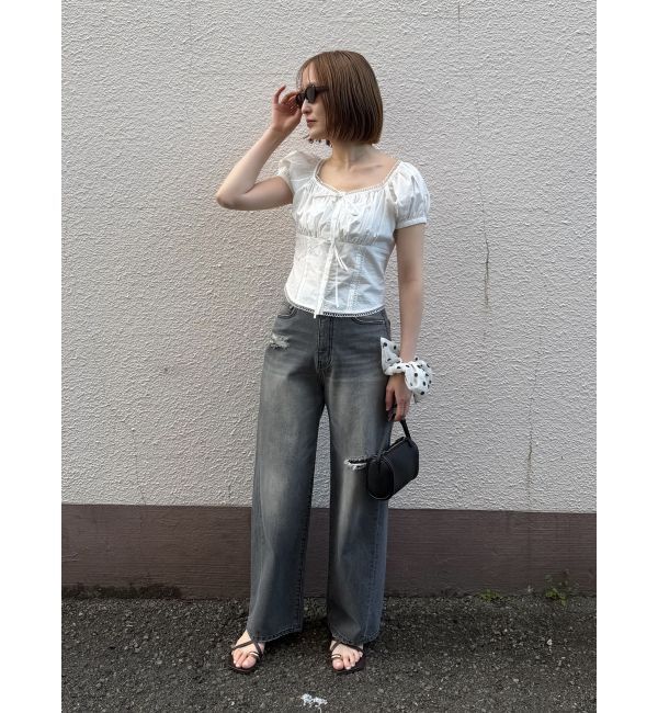 LAGUNAMOON「リップドデニムパンツ」|デニム|